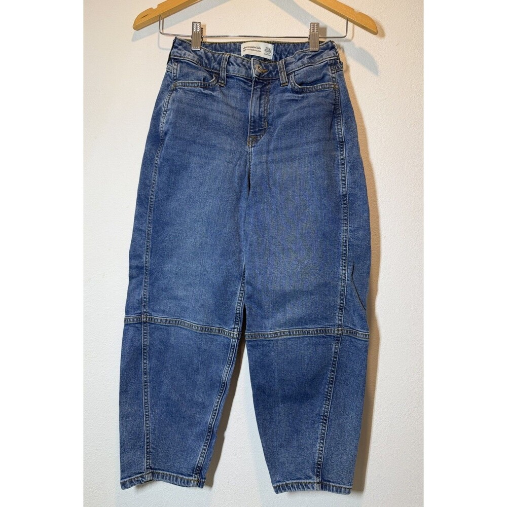 Abercrombie Kids High Rise Balloon Jeans size 11/12 regular Pants Denim Blue